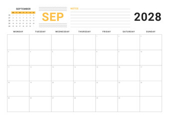 Monthly Planner September 2028