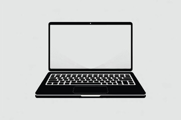 Laptop Silhouette Vector — High-Quality Black Icon