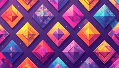 Abstract geometric pattern of vibrant squares