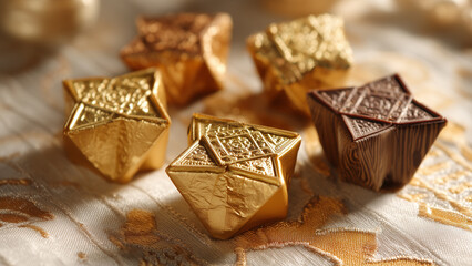 Hanukkah Gelt and Star-Shaped Chocolates – Traditional Sweets for Jewish Festival of Lights