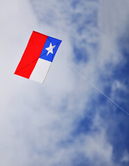 Kite with the Chilean flag, a popular tradition during national holidays - vertical format