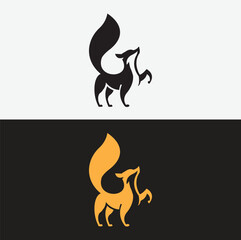 Minimalist Fox Logo with a Bold and Abstract Design.