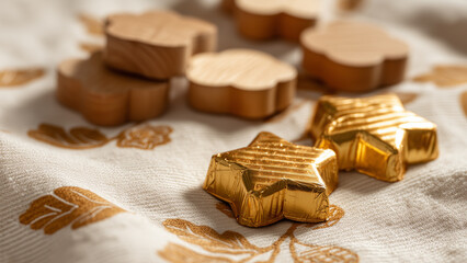 Hanukkah Gelt and Star-Shaped Chocolates – Traditional Sweets for Jewish Festival of Lights