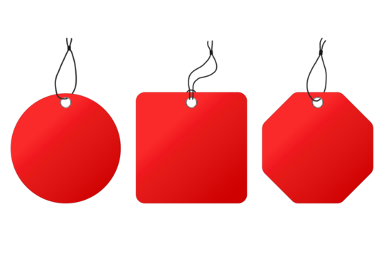 Set of price tag. Sale and New Label collection set in red and white colors. Set labels on transparent background. Vector EPS 10