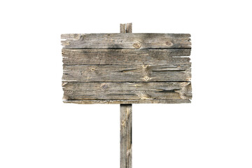 A rustic wooden board on white background