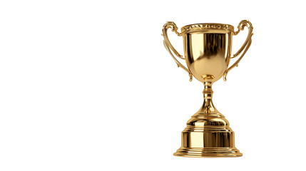 A gold trophy with a gold base