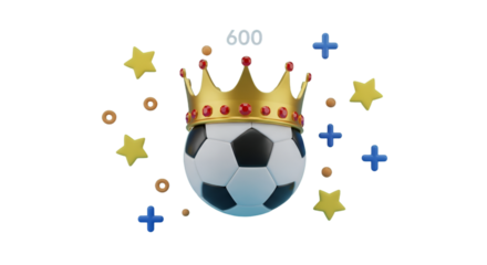Soccer Ball Crowned with Gold, Celebrating 600