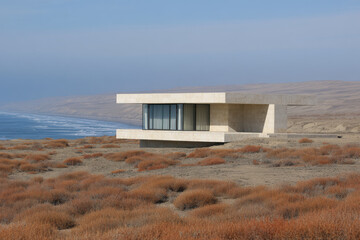 minimalist house adapts to climate with porous facade under bright sun