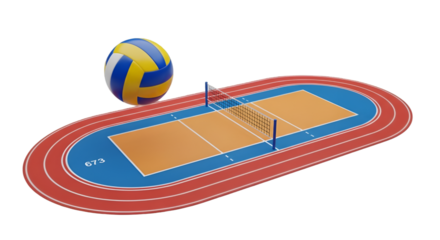 Volleyball and Running Track Combination