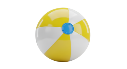 Yellow and White Beach Ball with Blue Center