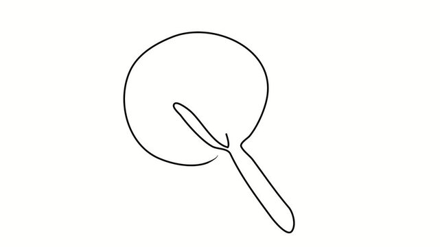 Magnifying glass, lens, scale, object business. One line drawing doodle hand drawn picture. Video 4k  object illustration, minimalism hand drawn sketch design modern new