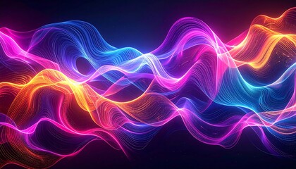 Abstract swirling neon lines