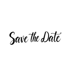 Save The Date: Elegant Handwritten Calligraphy in Black on White Background