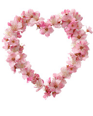 A heart made of pink flowers