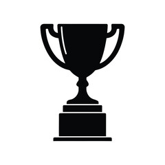 Fototapeta premium Simple trophy silhouette icon for recognition and achievement
