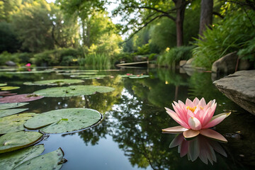 white lily on a lake