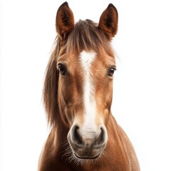 Obraz premium Close-up of a Majestic Brown Horse , PNG isolated cut out image