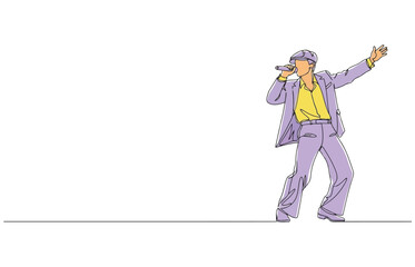 Vector art of a continuous line drawing of a celebrating athlete, kneeling with raised fists, , captures the essence of victory and achievement in sports