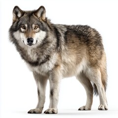 Obraz premium Majestic Grey Wolf Portrait , PNG isolated cut out image