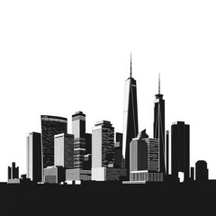skyline in black with transparent background PNG and JPEG image