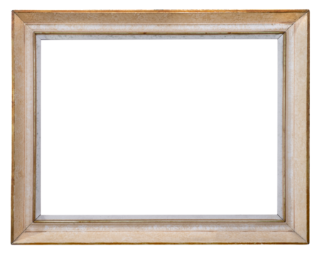 Wooden rustic empty Picture Frame Isolated on white background 