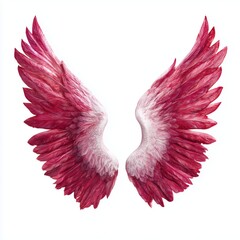 Obraz premium Pair of Majestic Red and Pink Angel Wings , PNG isolated cut out image