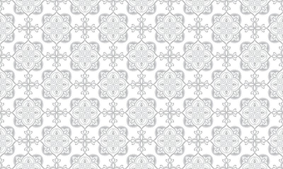 Cute silver floral pattern on a white background