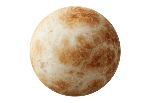 Detailed view of planet venus with cloud patterns in space, cut out