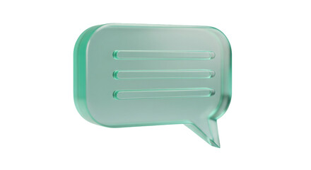 Isolated aqua message bubble, speech bubble, illustration, conversation concept, chatting