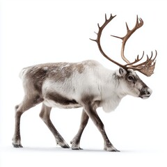 Obraz premium Majestic Reindeer in Snowy Landscape , PNG isolated cut out image