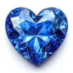 A brilliant, blue heart-shaped gem