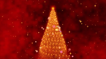 Glowing Holiday Animation Featuring a Spiraling Light Effect Leading to a Sparkling Christmas Tree Surrounded by Starry Background