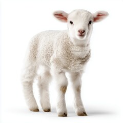 Fototapeta premium Innocent Baby Lamb Portrait , PNG isolated cut out image
