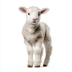 Fototapeta premium Precious Baby Lamb, a Fluffy and Adorable Farm Animal , PNG isolated cut out image