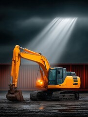 Heavy Equipment in Action: Bulldozer Operating on Mining Site