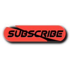 Subscribe button design element red and black color scheme Modern flat style Vector illustration Isolated on white background