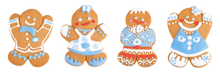christmas gingerbread cookie isolated on white background