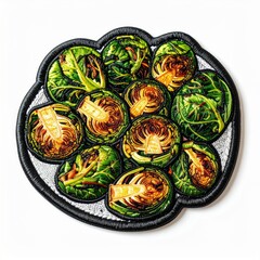 Delicious Roasted Brussels Sprouts with Golden Brown Centers on White Plate