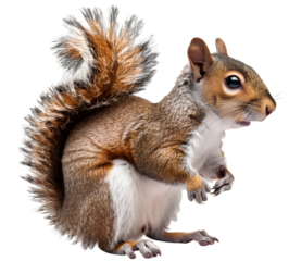 squirrel, an isolated animal on a transparent background.