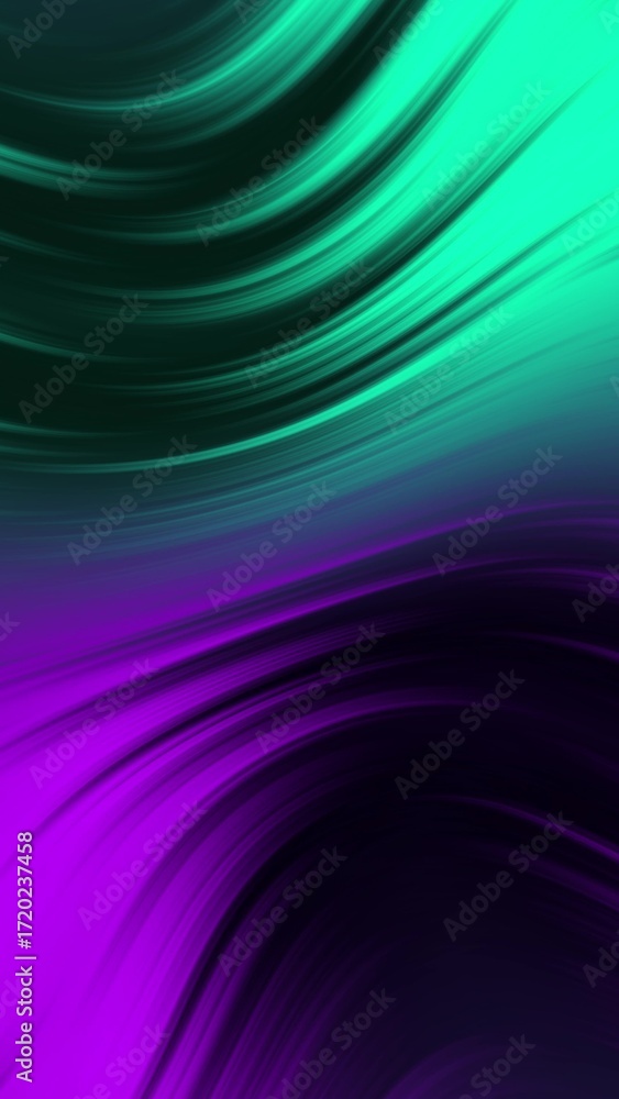 Poster vibrant liquid gradient background with flowing purple and green waves. abstract fluid art texture w
