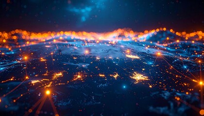 Global Network Connection Abstract Futuristic Background.