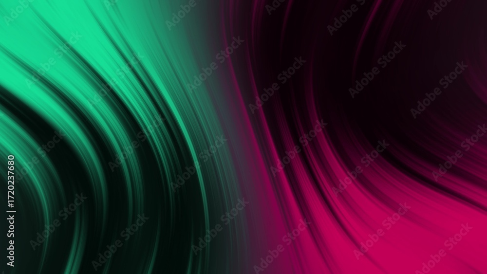 Poster abstract vibrant liquid gradient backgrounds featuring flowing green and magenta wave patterns. mode