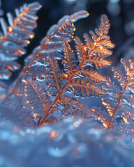 Frozen fern pattern on window