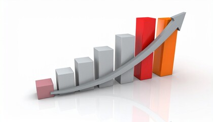 Ascending Bar Graph Showing Growth and Success.