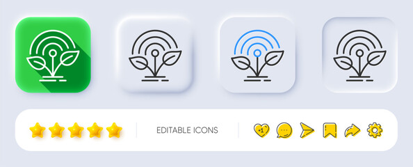 Incubator line icon. Neumorphic, Flat shadow, 3d buttons. Incubate business sign. Startup technology symbol. Line incubator icon. Social media icons. Vector