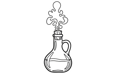 Vector art of continuous line drawing of nurse assisting patient in wheelchair illustration