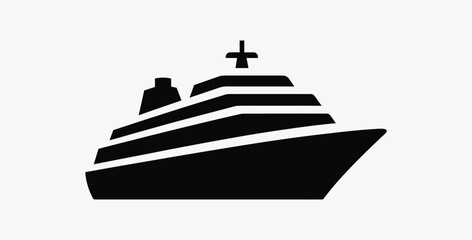 Obraz premium Cruise ship vector illustration simple icon isolated on white background