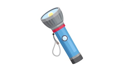 A cartoon illustration of a blue flashlight