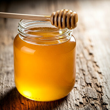 Honey Jar with Wooden Dipper