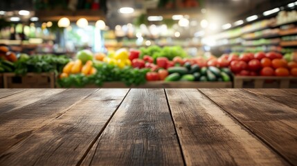 Fresh organic vegetables arranged on wooden table with rustic market background. promoting healthy lifestyle natural diet and eco friendly nutrition. Banner poster print design 